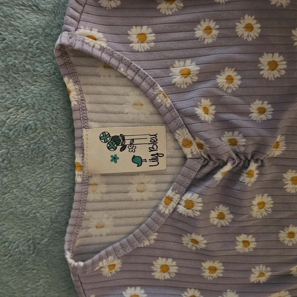 Lily Bleu Purple and White Daisy Matching Set